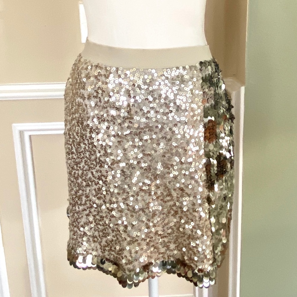 J Crew Collection Gold Sequin Mini Skirt
